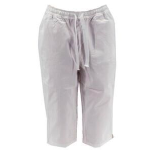 Denim & Co. Casual EasyWear Twill Pull-On Skimmers White - Petite
